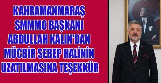 BİR TEŞEKKÜR DE BAŞKAN KALIN’DAN