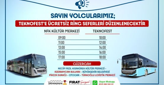 TEKNOFEST’E ÜCRETSİZ RİNG SEFERİ BÜYÜKŞEHİRDEN