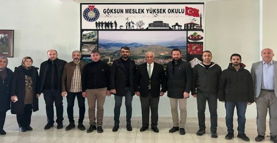 BAŞKAN CÜCE’DEN GÖKSUN MYO ÖĞRETMENLERİNE ZİYARET