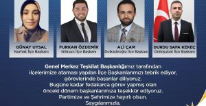 AK PARTİ'DE 4 İLÇE BAŞKANI BELLİ